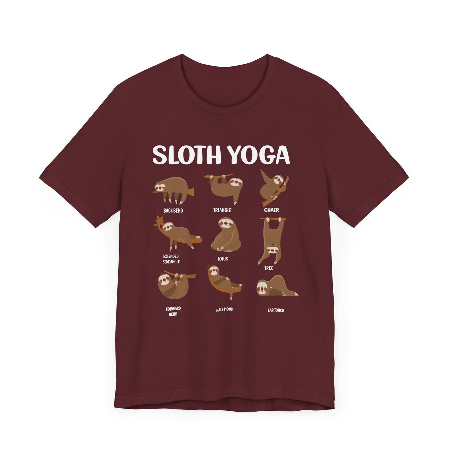 Sloth Yoga T-shirt, Sloth Tshirt, Yoga Shirt, Unisex Shirt, Crewneck Shirt, Short Sleeve Tee, Gift for Him, Gift for Her