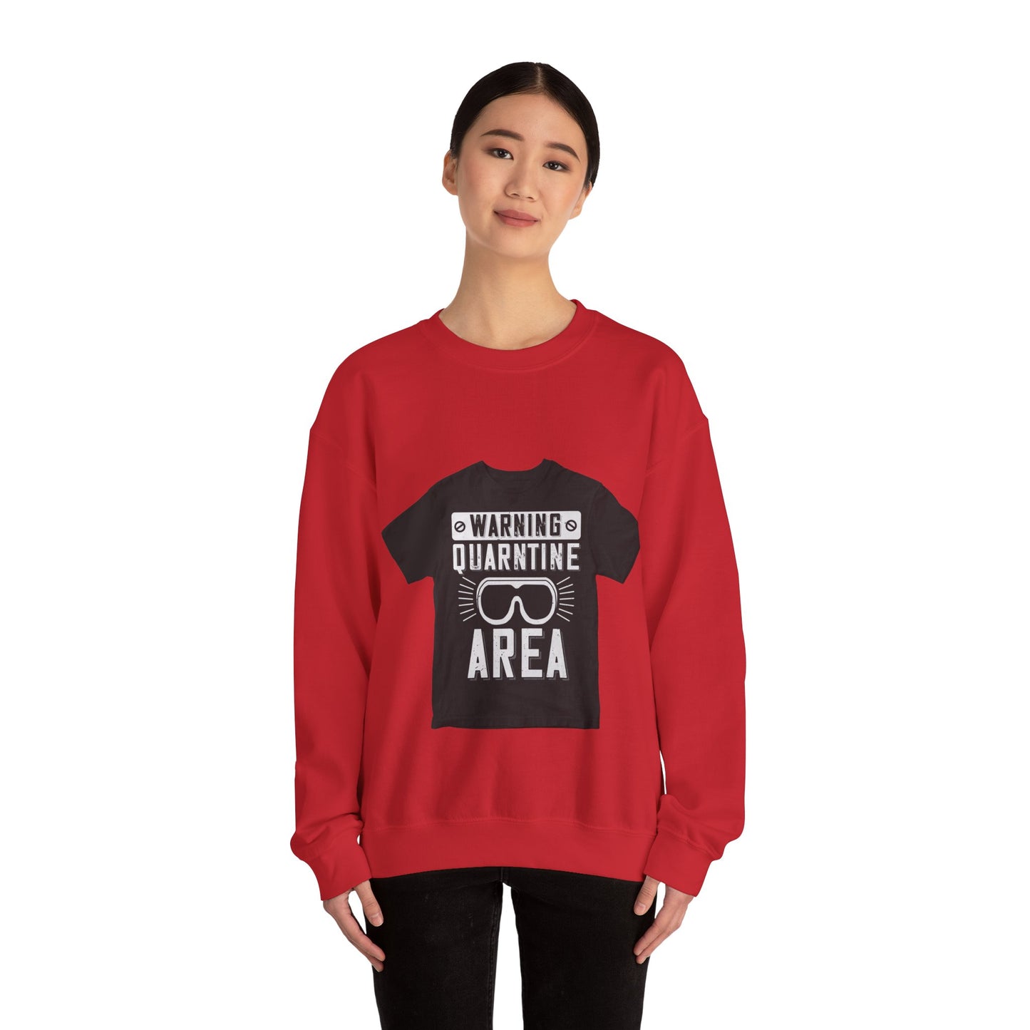 warning quarantine area — Unisex Heavy Blend Crewneck (G18000)