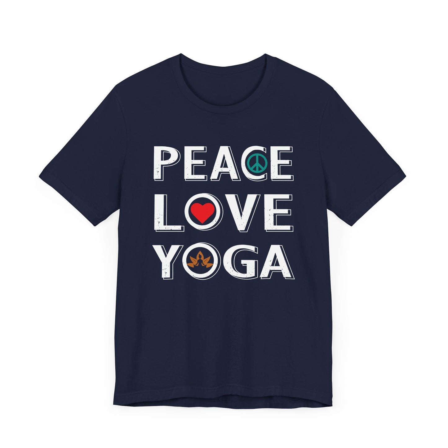Peace Love Yoga T-shirt, Yoga Tshirt, Meditation Shirt, Peace Unisex Shirt, Crewneck Shirt, Short Sleeve Tee, Gift for Him, Gift for Her