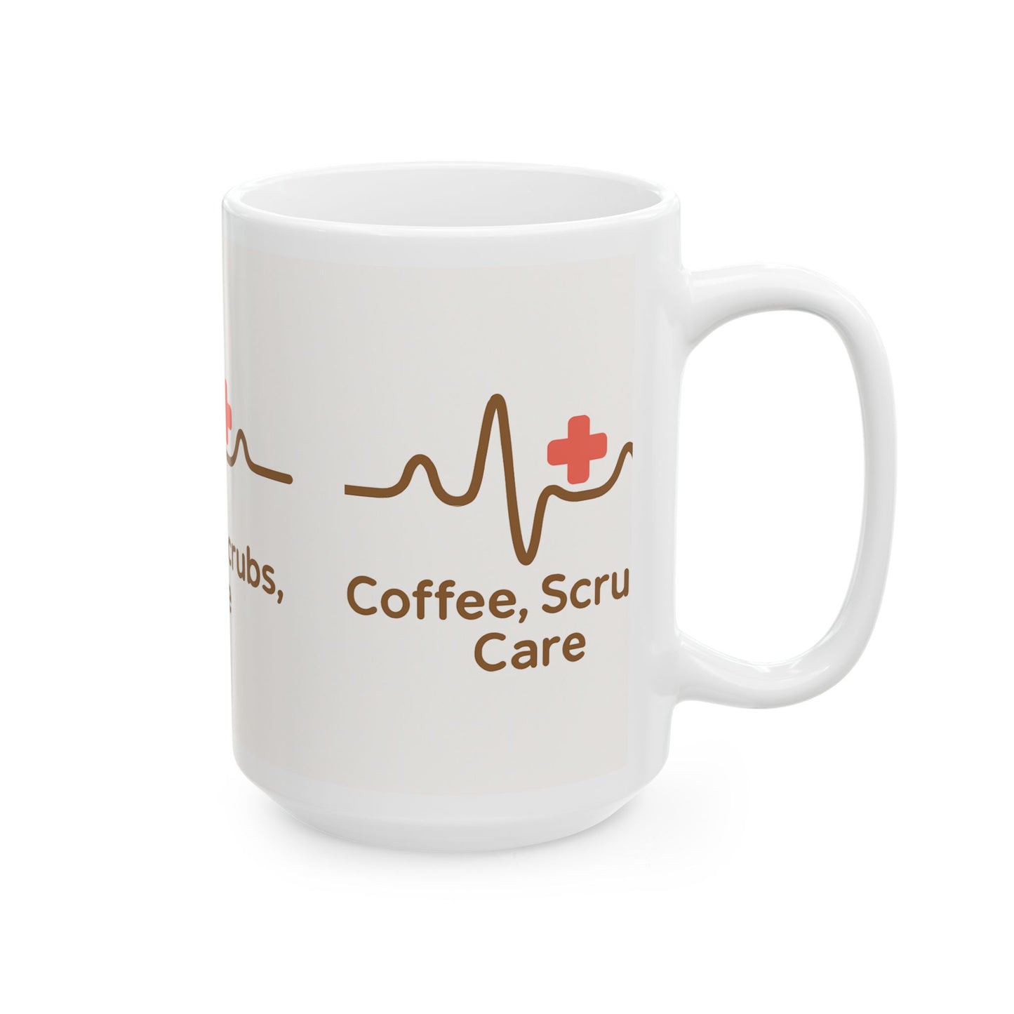 Heartbeats & Coffee Inspirational Mug - Nurse Gift, Medical Professional Humor, Healthcare Appreciation, Unique Coffee Cup
