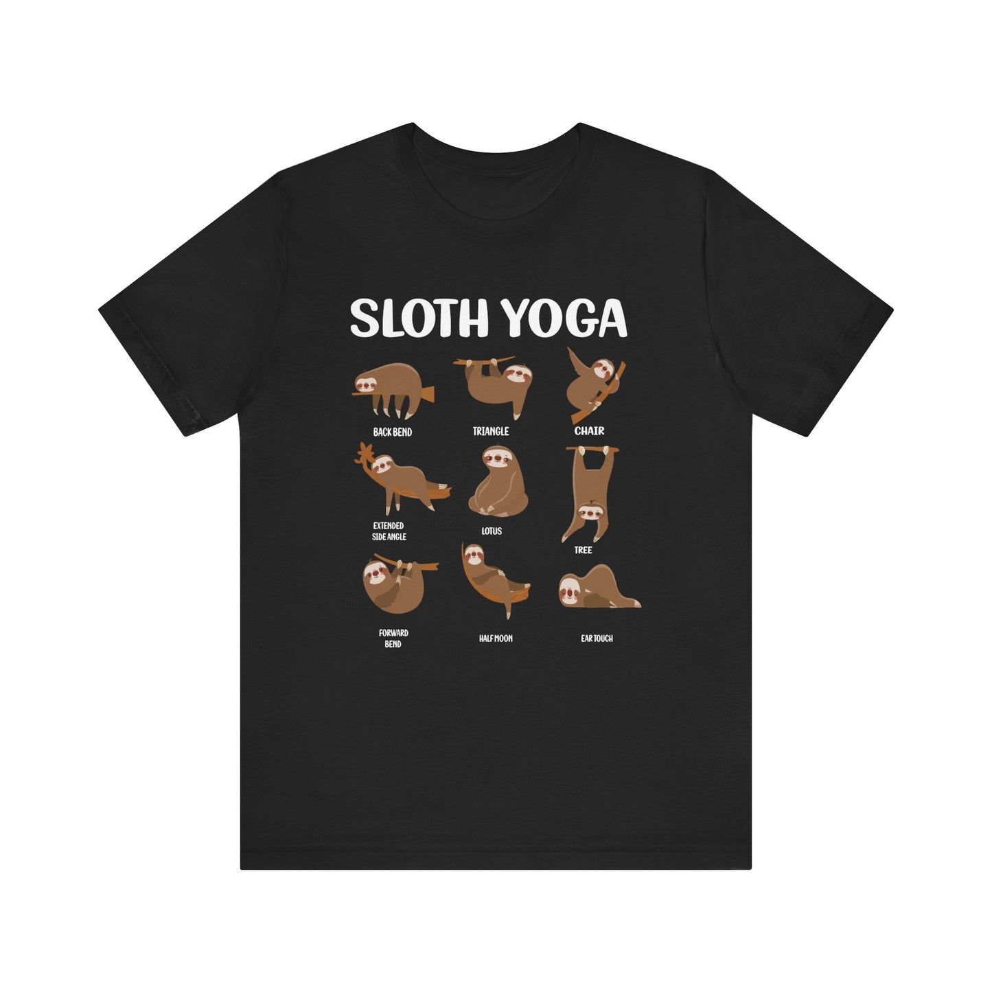 Sloth Yoga T-shirt, Sloth Tshirt, Yoga Shirt, Unisex Shirt, Crewneck Shirt, Short Sleeve Tee, Gift for Him, Gift for Her