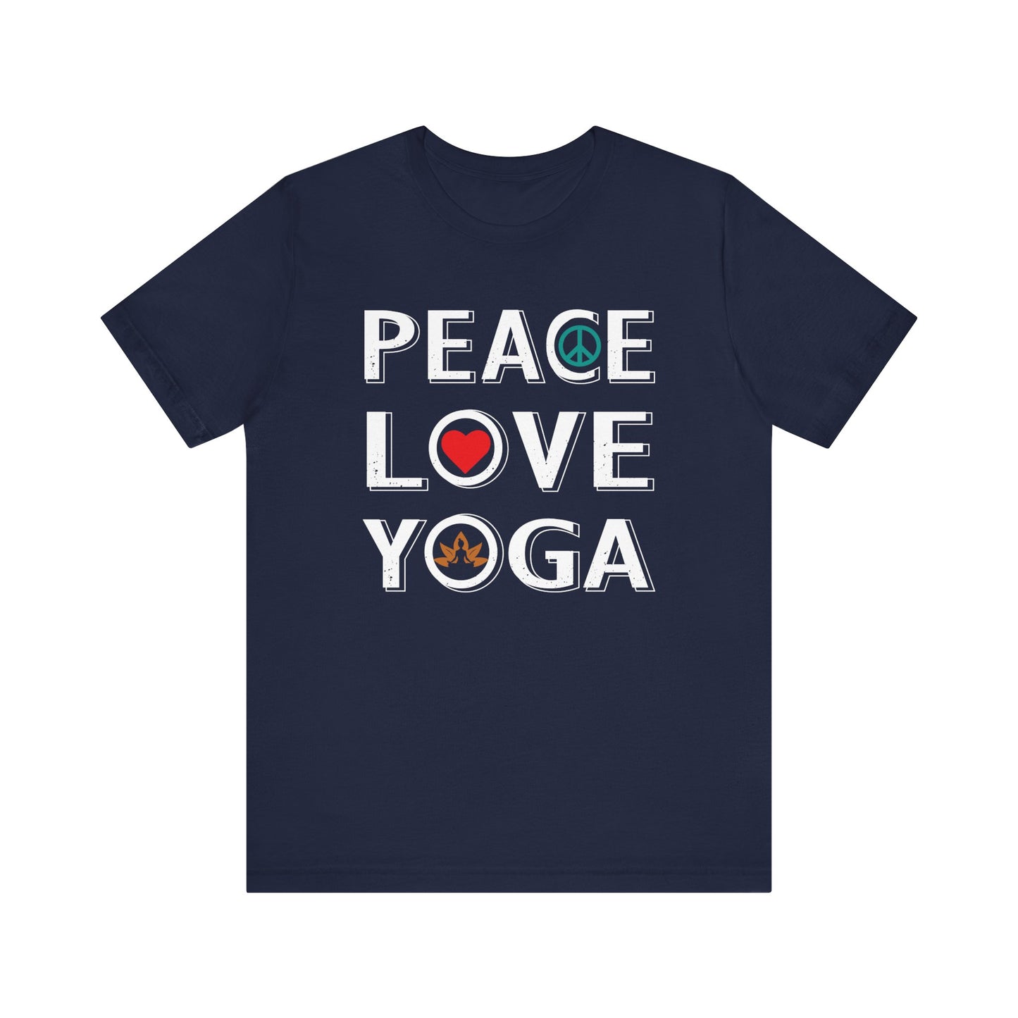 Peace Love Yoga T-shirt, Yoga Tshirt, Meditation Shirt, Peace Unisex Shirt, Crewneck Shirt, Short Sleeve Tee, Gift for Him, Gift for Her