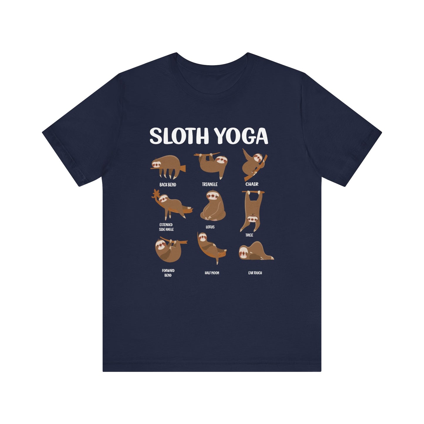 Sloth Yoga T-shirt, Sloth Tshirt, Yoga Shirt, Unisex Shirt, Crewneck Shirt, Short Sleeve Tee, Gift for Him, Gift for Her