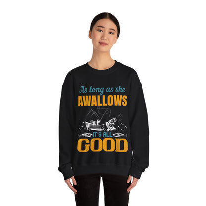 as long as she awallows itΓÇÖs all good-01 — Unisex Heavy Blend Crewneck (G18000)