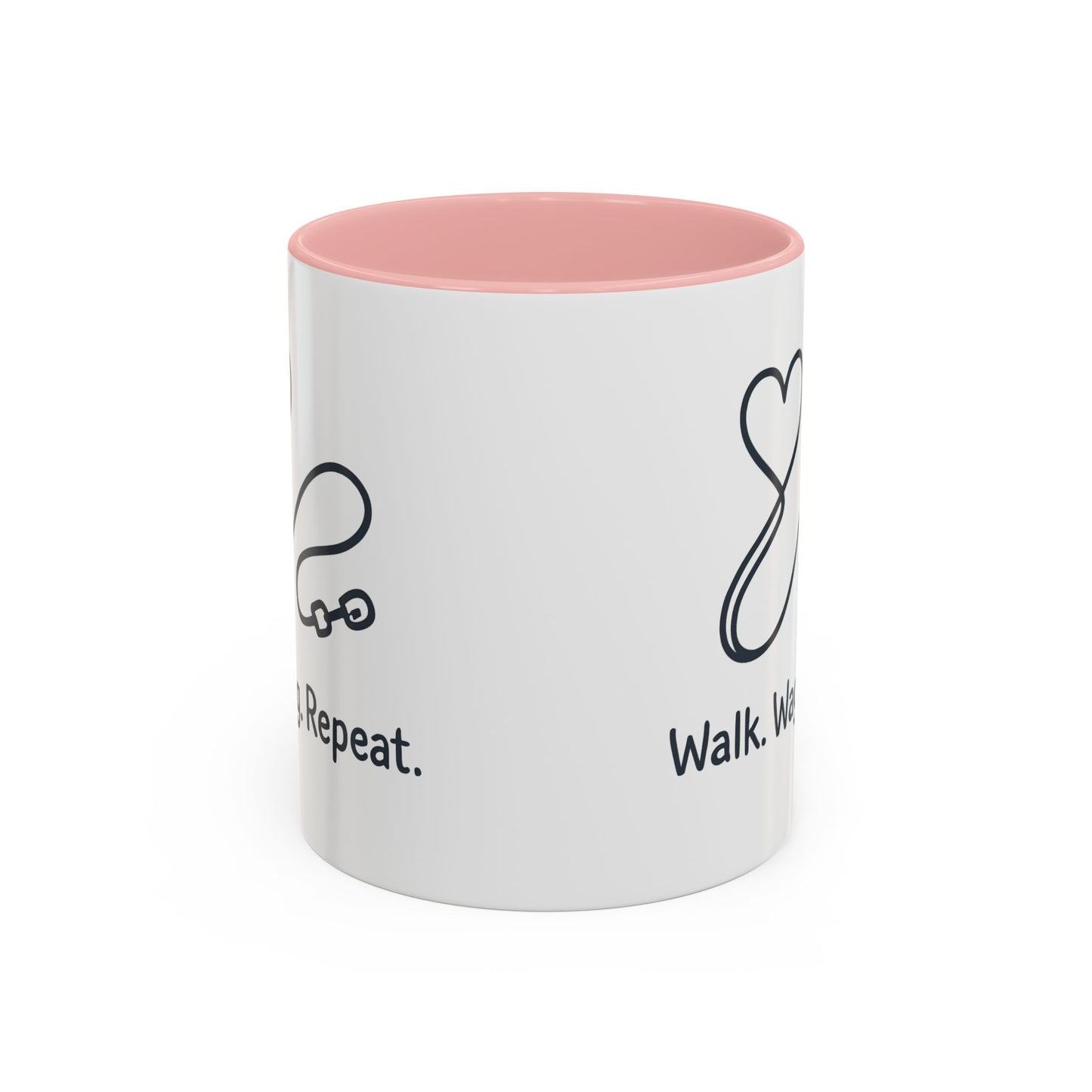 Dog Lover's Accent Coffee Mug - Walk Wag Repeat, Pet Owner Gift, Cute Dog Mug, Animal Lover Cup, Cozy Dog Mom Coffee