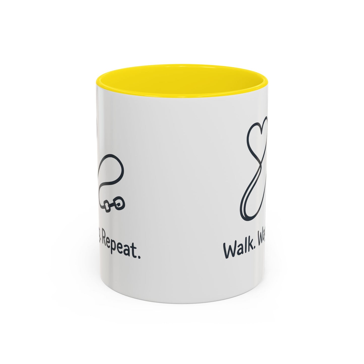Dog Lover's Accent Coffee Mug - Walk Wag Repeat, Pet Owner Gift, Cute Dog Mug, Animal Lover Cup, Cozy Dog Mom Coffee