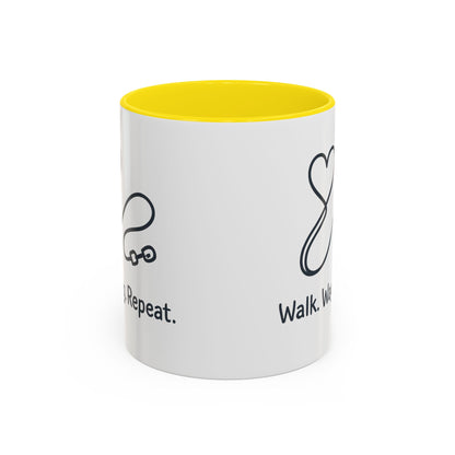 Dog Lover's Accent Coffee Mug - Walk Wag Repeat, Pet Owner Gift, Cute Dog Mug, Animal Lover Cup, Cozy Dog Mom Coffee