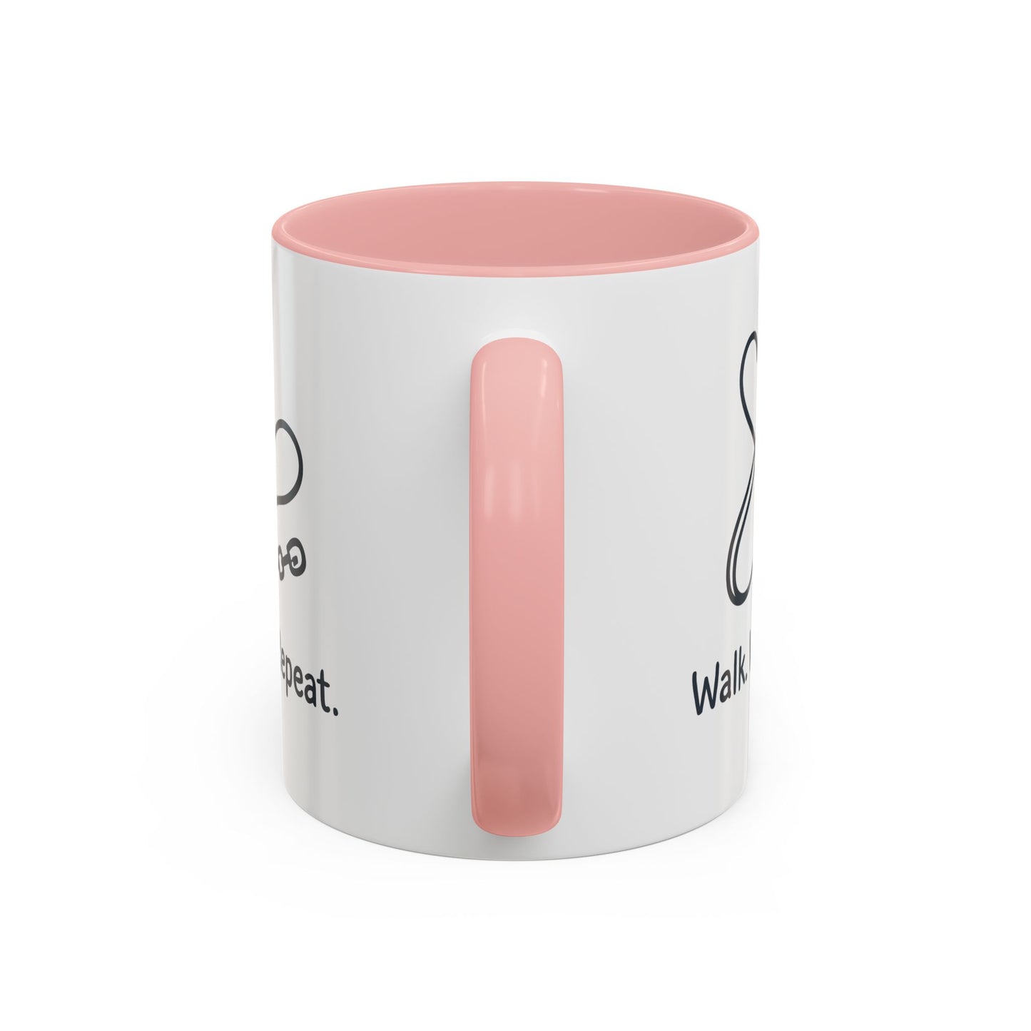 Dog Lover's Accent Coffee Mug - Walk Wag Repeat, Pet Owner Gift, Cute Dog Mug, Animal Lover Cup, Cozy Dog Mom Coffee