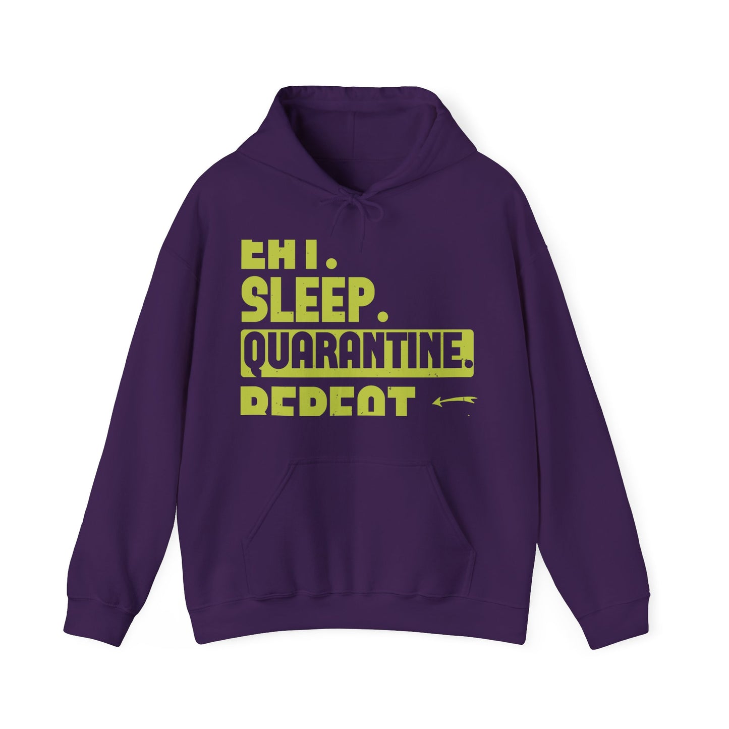 eat sleep quarantine repeat-01 — Unisex Heavy Blend Hoodie (G18500)