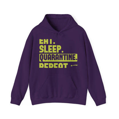 eat sleep quarantine repeat-01 — Unisex Heavy Blend Hoodie (G18500)