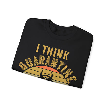 i think quarantine is spelled camping-01 — Unisex Heavy Blend Crewneck (G18000)