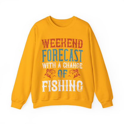 WEEKEND FORECAST WITH A CHANGE OF FISHING-01 — Unisex Heavy Blend Crewneck (G18000)