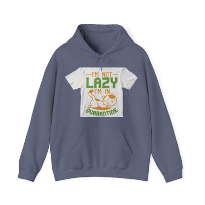 iΓÇÖm not lazy iΓÇÖm in quarantine — Unisex Heavy Blend Hoodie (G18500)