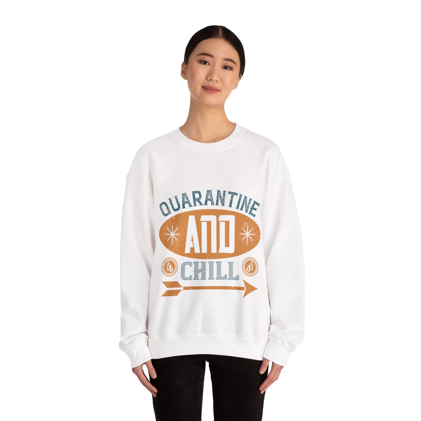 quarantine and chill-011 — Unisex Heavy Blend Crewneck (G18000)