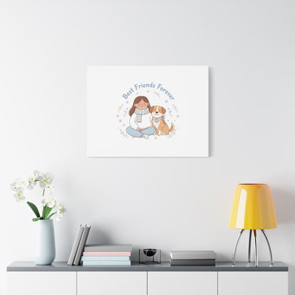 Best Friends Forever Canvas | Pet Owner Matching, Paw Print Art