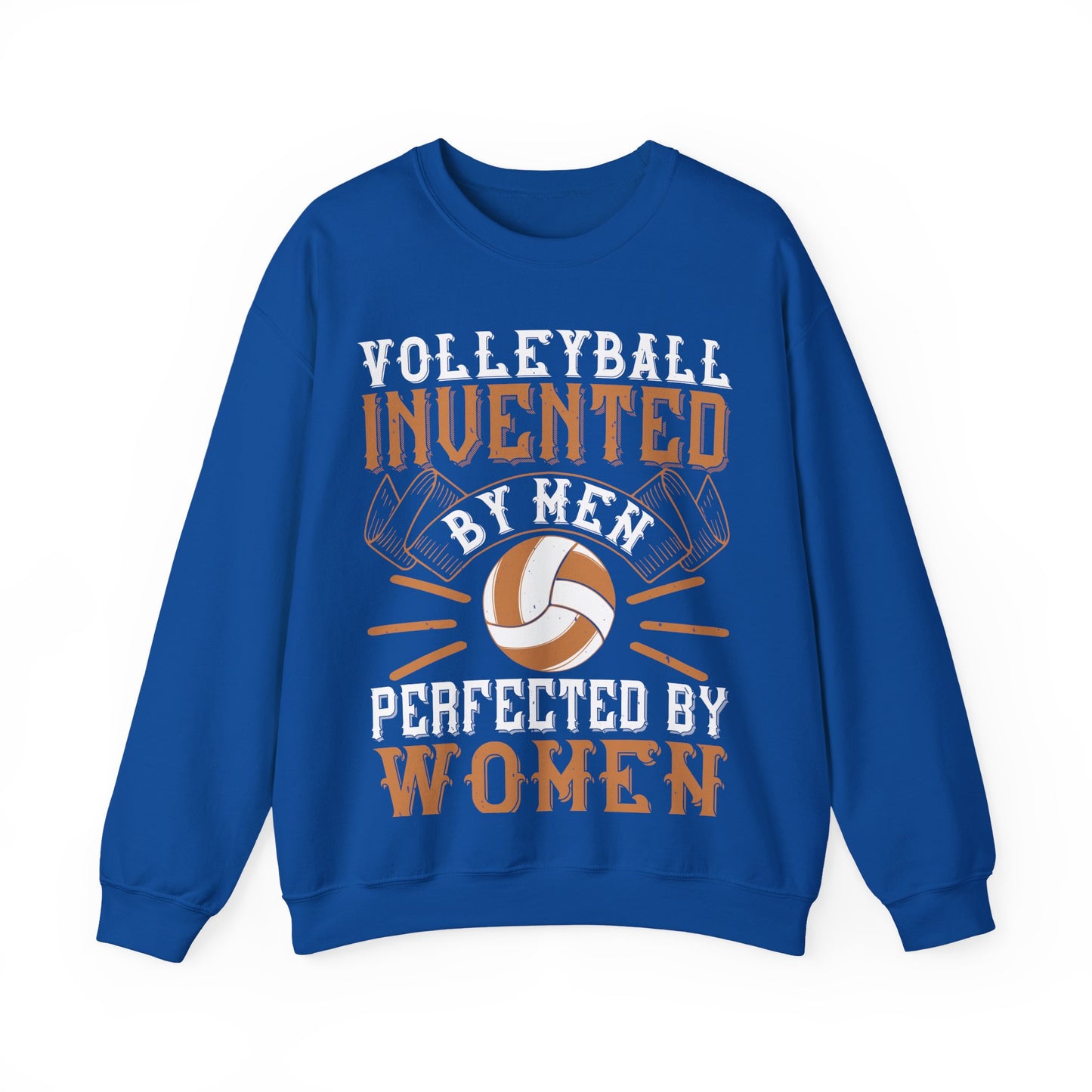 Volleyball Invented by men, perfected by women-01 — Unisex Heavy Blend Crewneck (G18000)