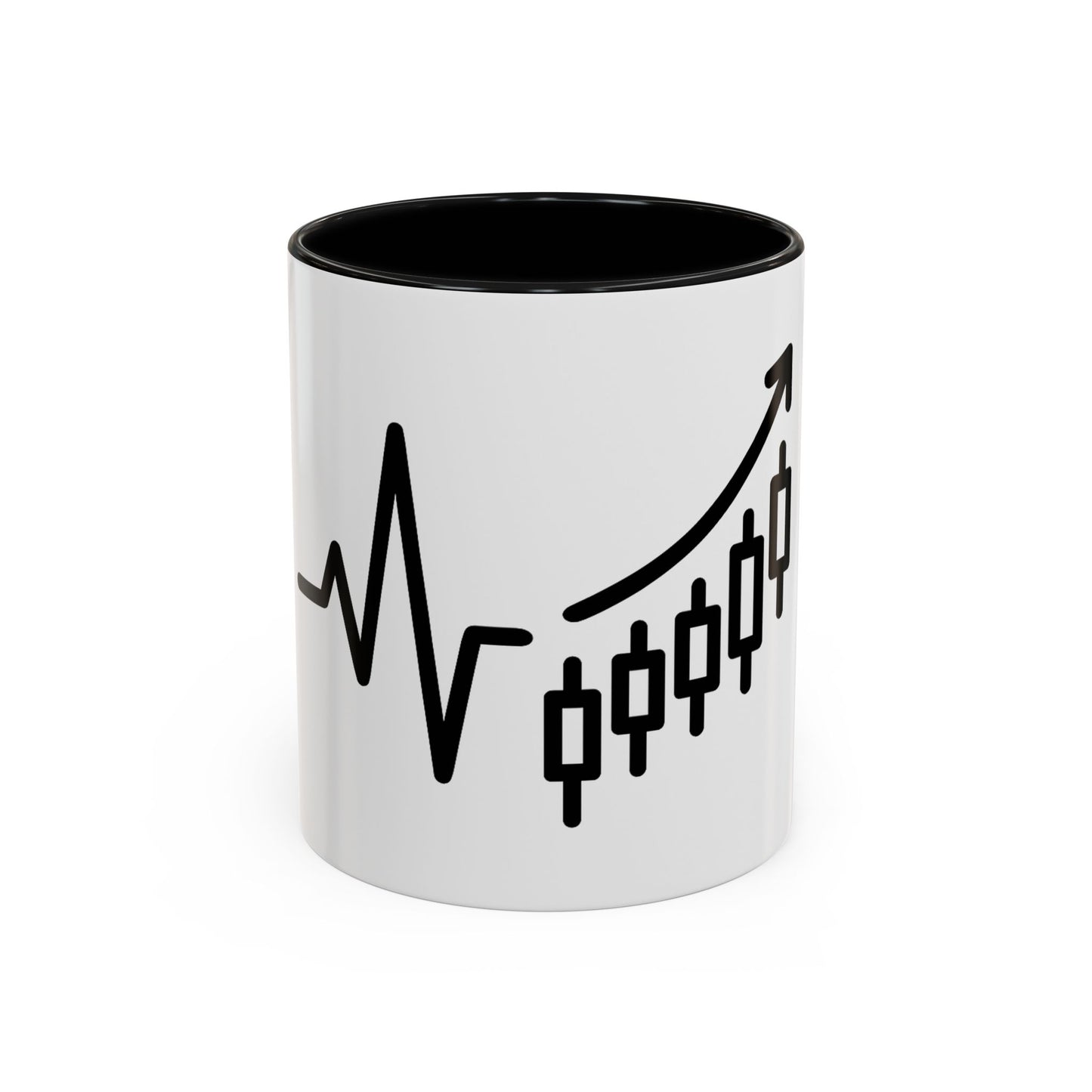 Stock Market Heartbeat Accent Coffee Mug (11, 15oz), Financial Market Trader Gift, Wall Street Investor Mug, Stock Market