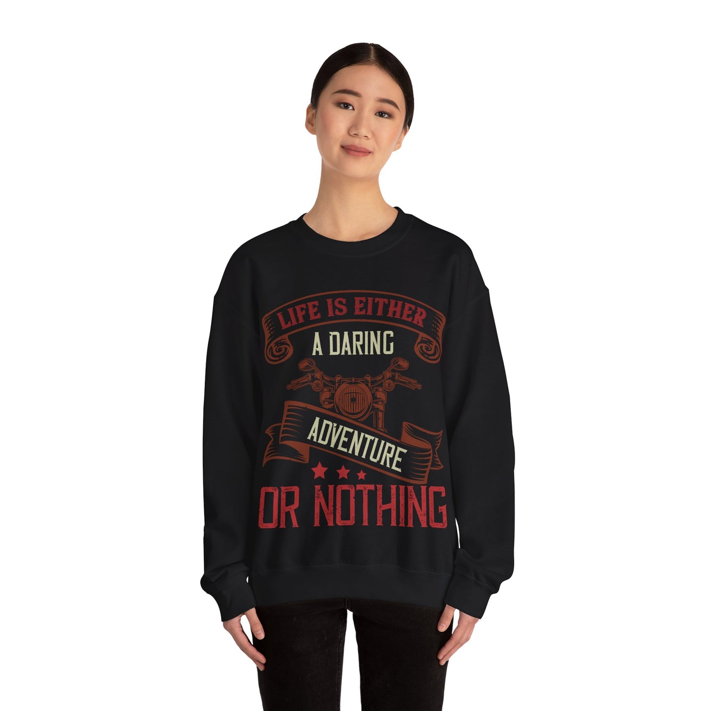 life is either a daring adventure or nothing-01 — Unisex Heavy Blend Crewneck (G18000)