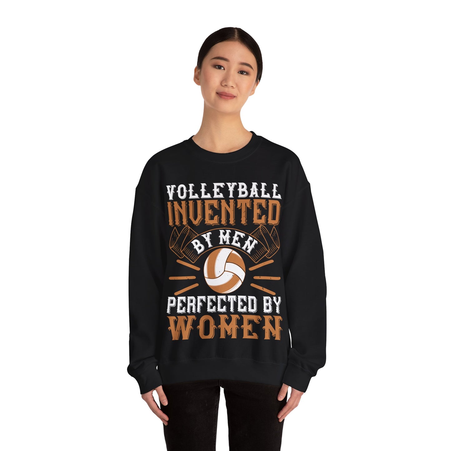 Volleyball Invented by men, perfected by women-01 — Unisex Heavy Blend Crewneck (G18000)