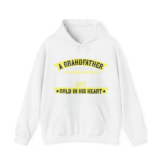 A grandfather is someone with silver-01 — Unisex Heavy Blend Hoodie (G18500)