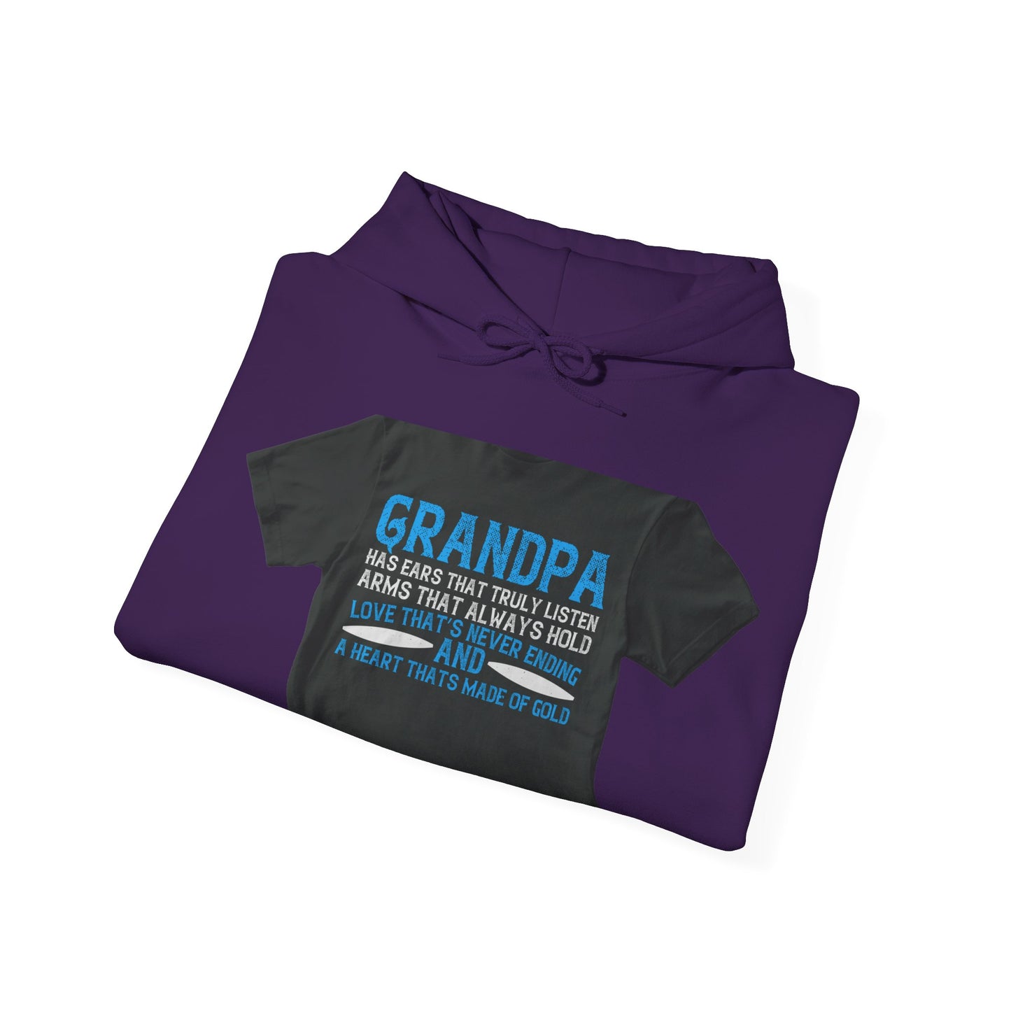 Grandpa has ears that truly listen arms that always hold-02 — Unisex Heavy Blend Hoodie (G18500)