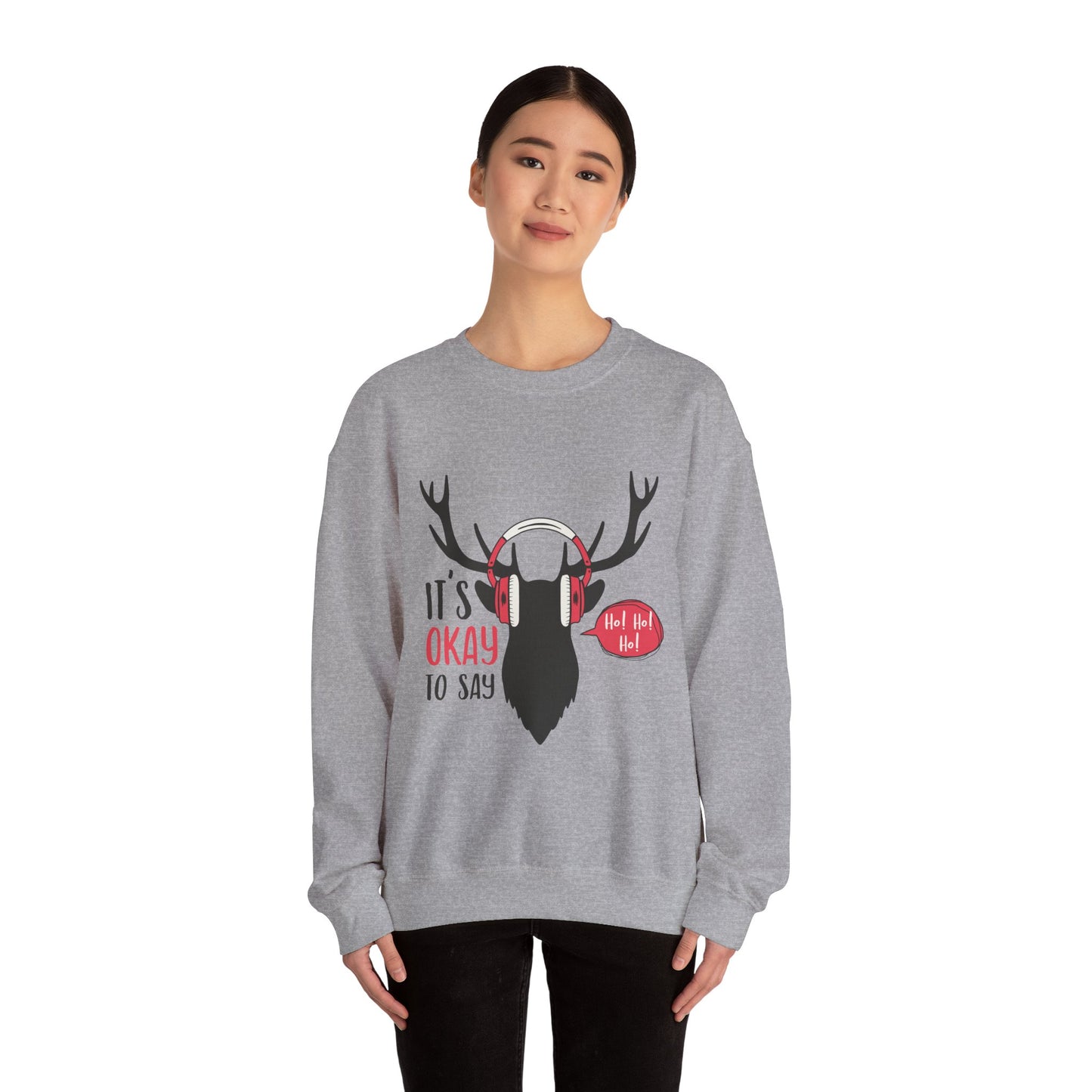 Festive Moose DJ Sweatshirt.  Embrace the Holiday Vibes!