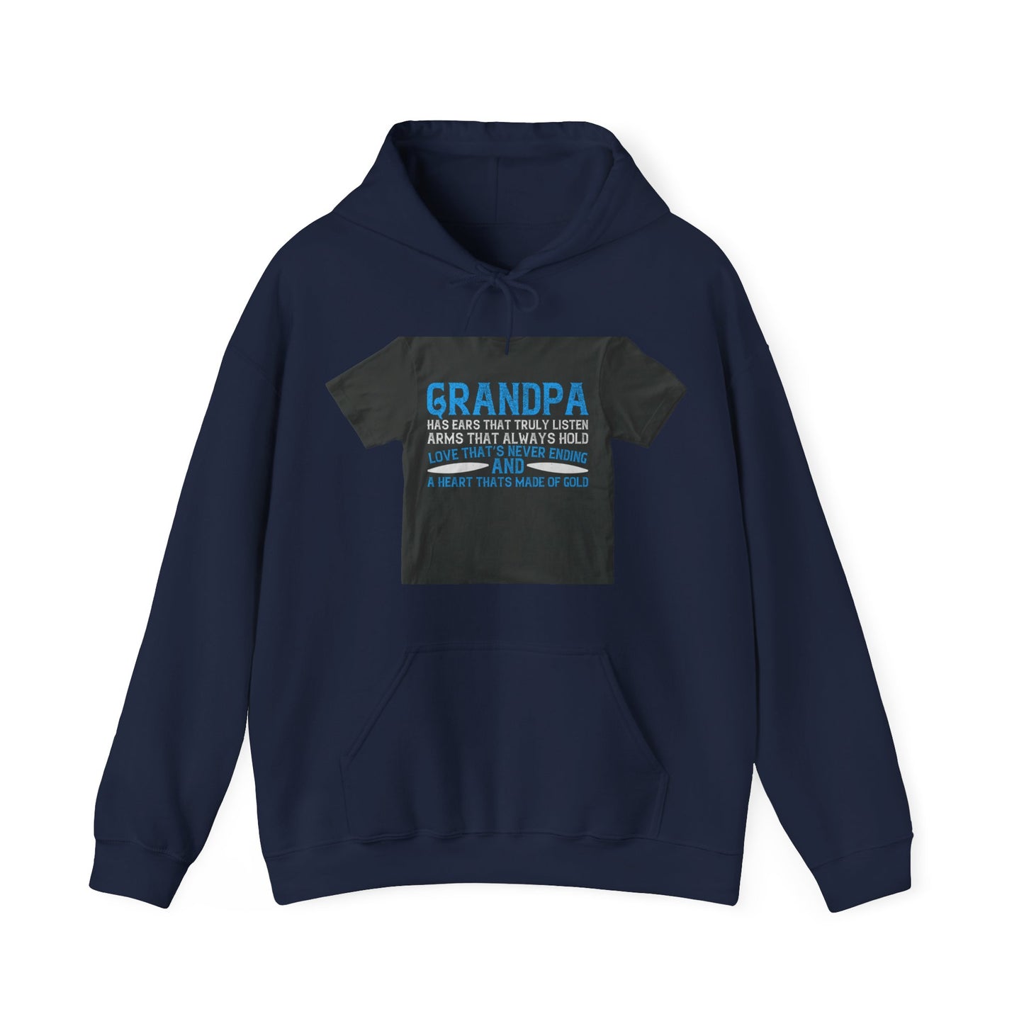 Grandpa has ears that truly listen arms that always hold-02 — Unisex Heavy Blend Hoodie (G18500)