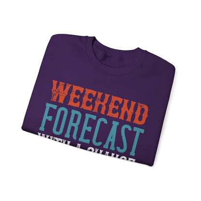 WEEKEND FORECAST WITH A CHANGE OF FISHING-01 — Unisex Heavy Blend Crewneck (G18000)