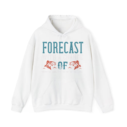 WEEKEND FORECAST WITH A CHANGE OF FISHING-01 — Unisex Heavy Blend Hoodie (G18500)
