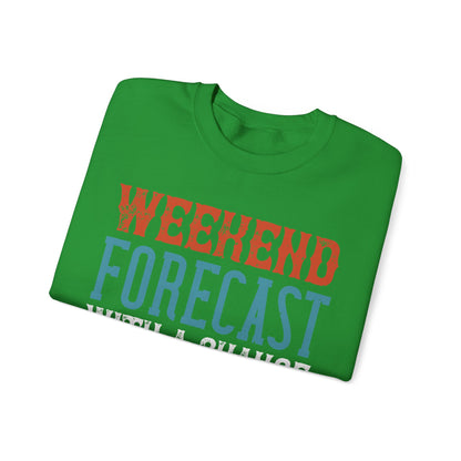 WEEKEND FORECAST WITH A CHANGE OF FISHING-01 — Unisex Heavy Blend Crewneck (G18000)