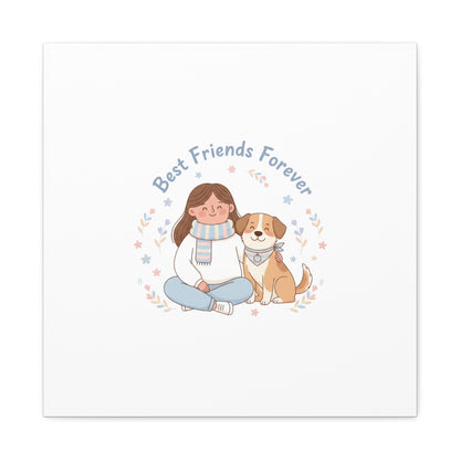 Best Friends Forever Canvas | Pet Owner Matching, Paw Print Art