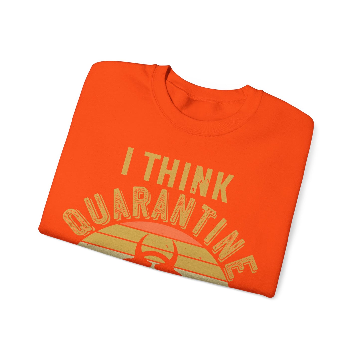 i think quarantine is spelled camping-01 — Unisex Heavy Blend Crewneck (G18000)