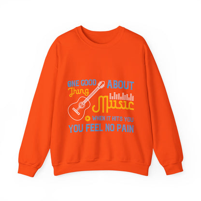 One good thing about music, when it hits you, you feel no pain-01 — Unisex Heavy Blend Crewneck (G18000)