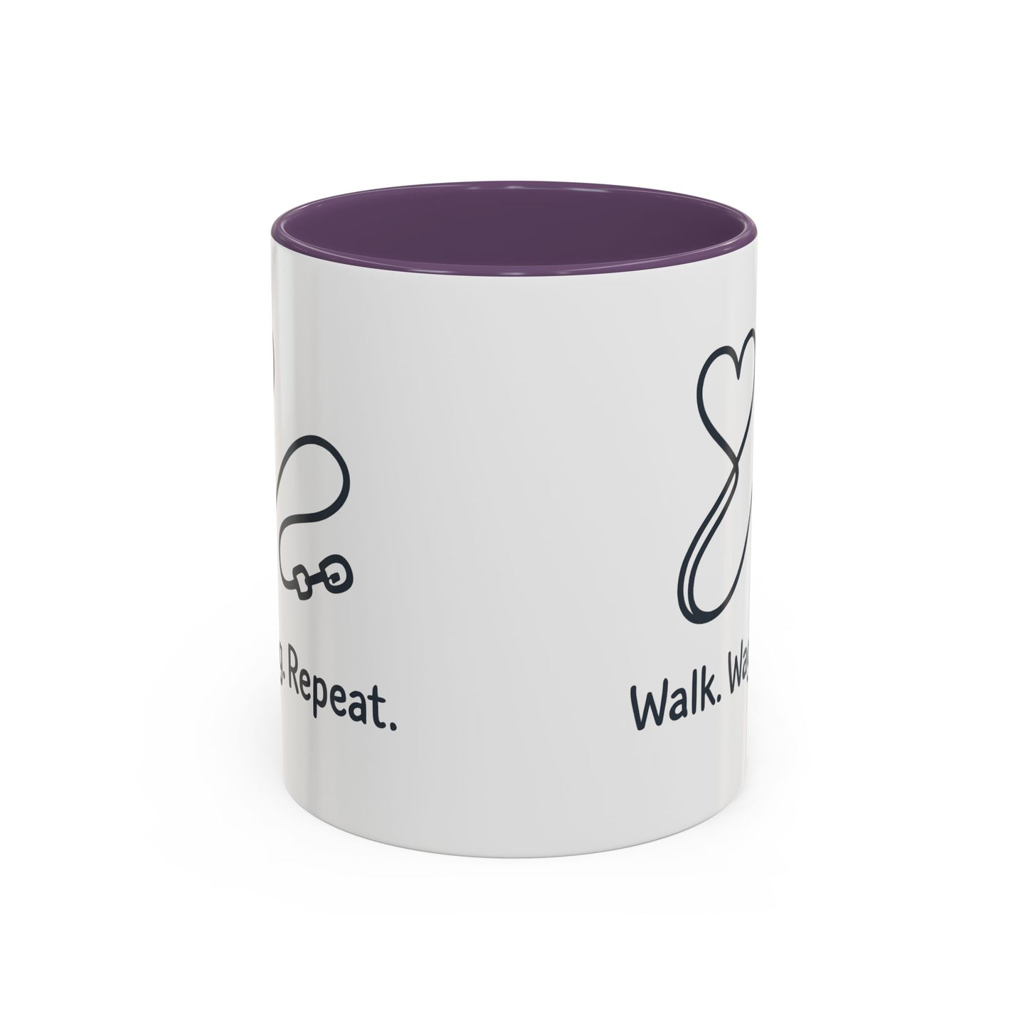 Dog Lover's Accent Coffee Mug - Walk Wag Repeat, Pet Owner Gift, Cute Dog Mug, Animal Lover Cup, Cozy Dog Mom Coffee