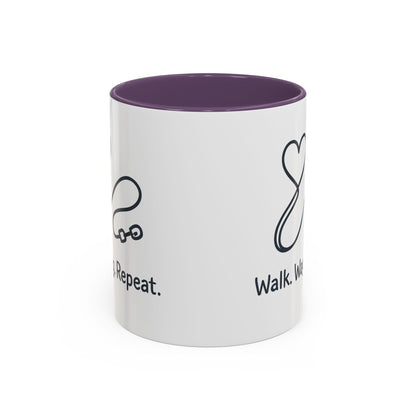 Dog Lover's Accent Coffee Mug - Walk Wag Repeat, Pet Owner Gift, Cute Dog Mug, Animal Lover Cup, Cozy Dog Mom Coffee