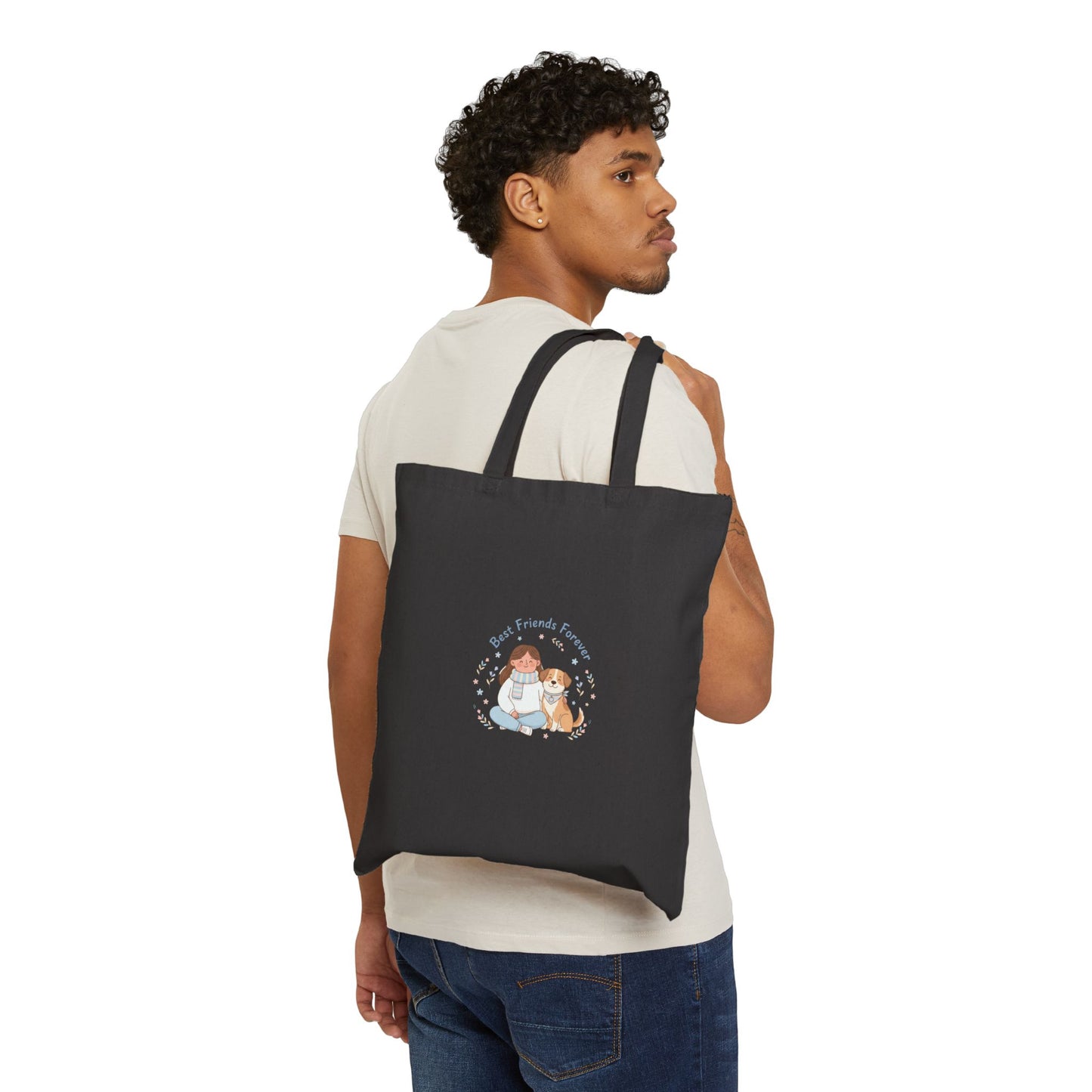 Pet & Pup Illustration Tote, paw print design, pet owner matching
