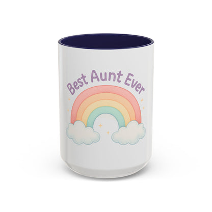 Best Aunt Ever Rainbow Coffee Mug, Gift for Aunts, 11oz, 15oz, Cute Mug, Birthday Gift, Unique Coffee Cup