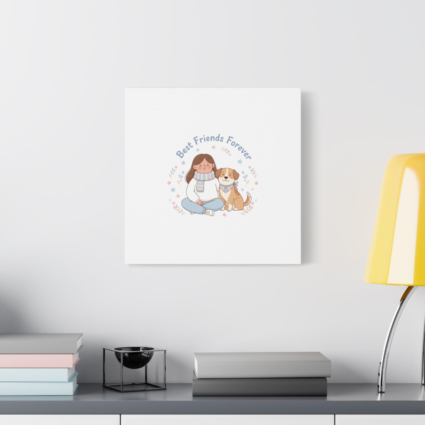 Best Friends Forever Canvas | Pet Owner Matching, Paw Print Art