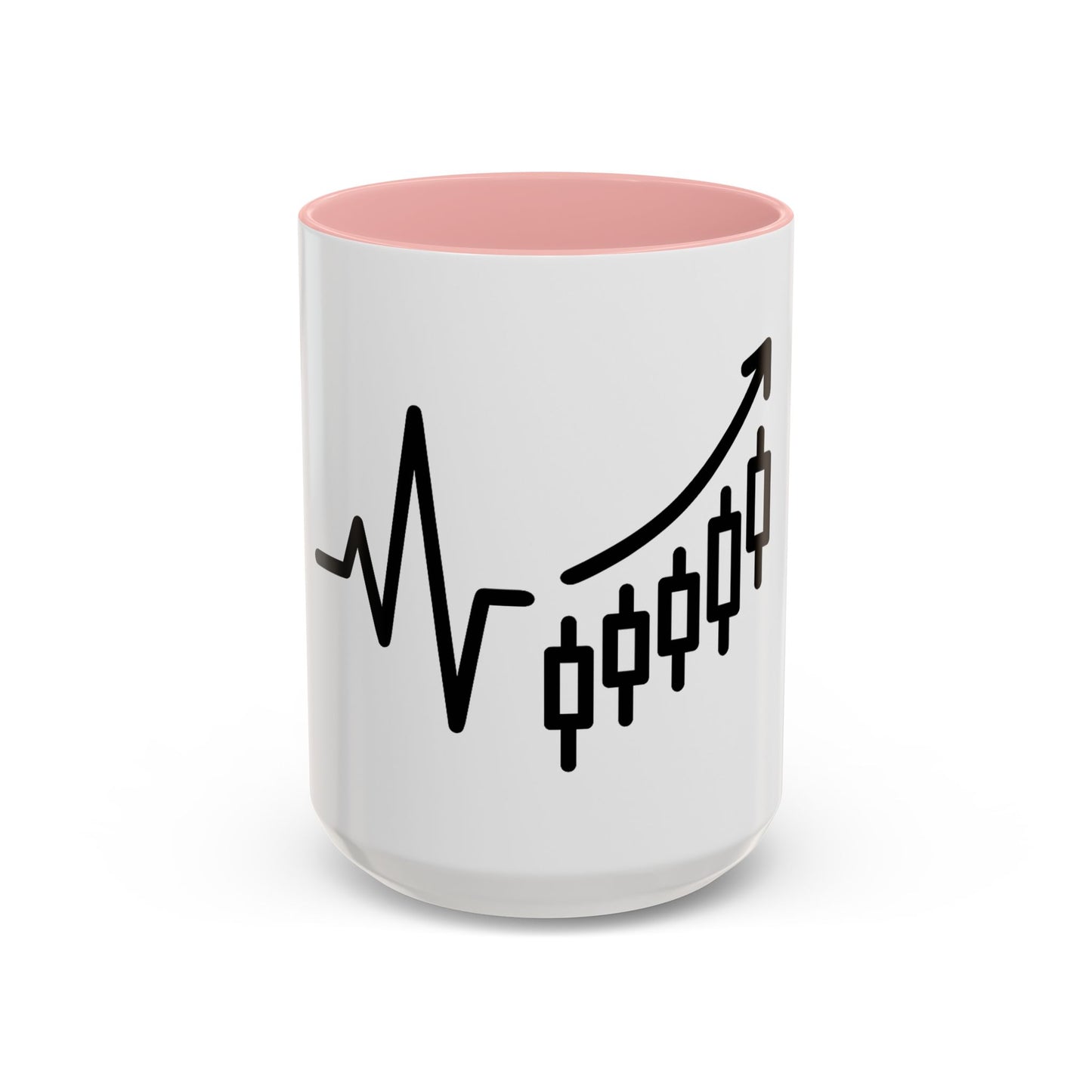 Stock Market Heartbeat Accent Coffee Mug (11, 15oz), Financial Market Trader Gift, Wall Street Investor Mug, Stock Market