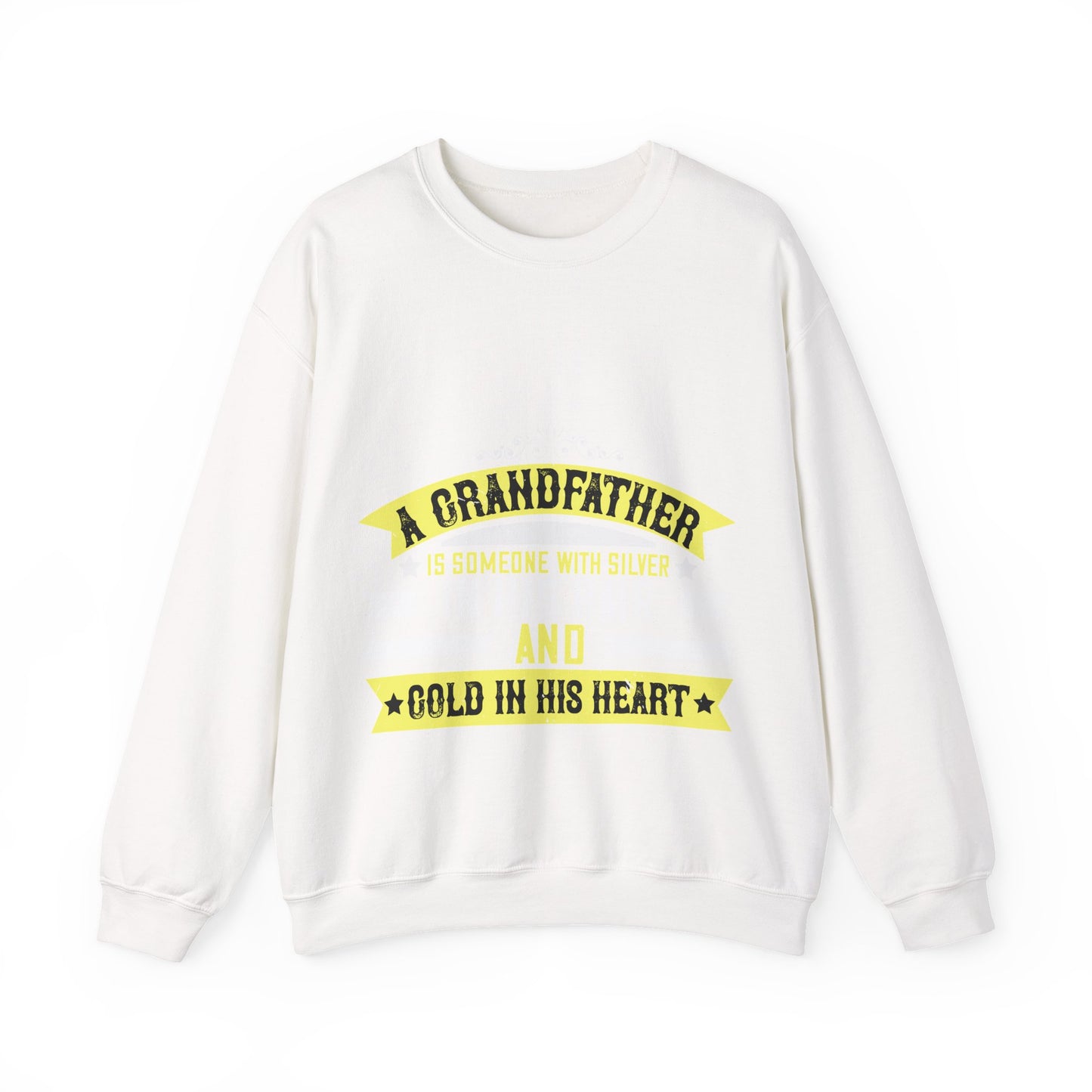 A grandfather is someone with silver-01 — Unisex Heavy Blend Crewneck (G18000)