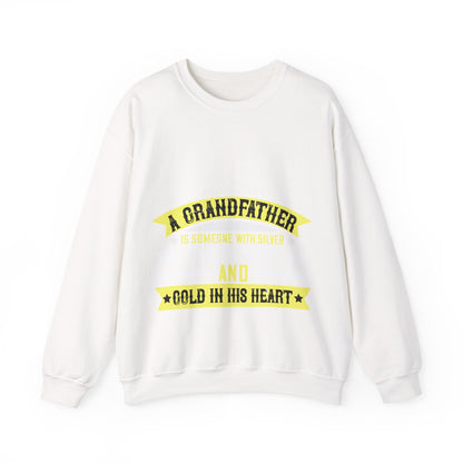 A grandfather is someone with silver-01 — Unisex Heavy Blend Crewneck (G18000)