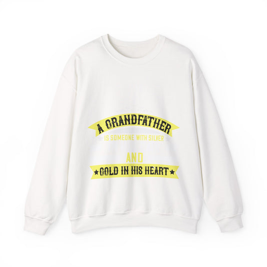 A grandfather is someone with silver-01 — Unisex Heavy Blend Crewneck (G18000)