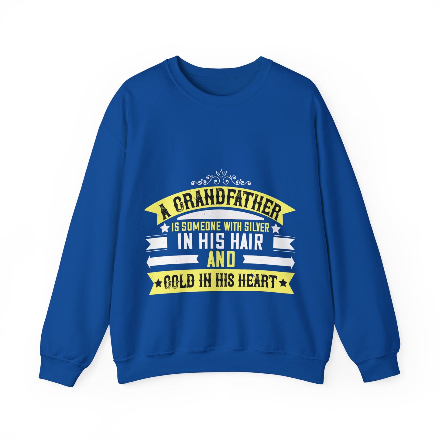 A grandfather is someone with silver-01 — Unisex Heavy Blend Crewneck (G18000)