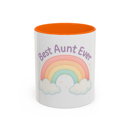 Best Aunt Ever Rainbow Coffee Mug, Gift for Aunts, 11oz, 15oz, Cute Mug, Birthday Gift, Unique Coffee Cup