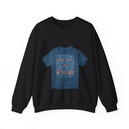 The politicians were talking themselves red, white and blue in the face — Unisex Heavy Blend Crewneck (G18000)