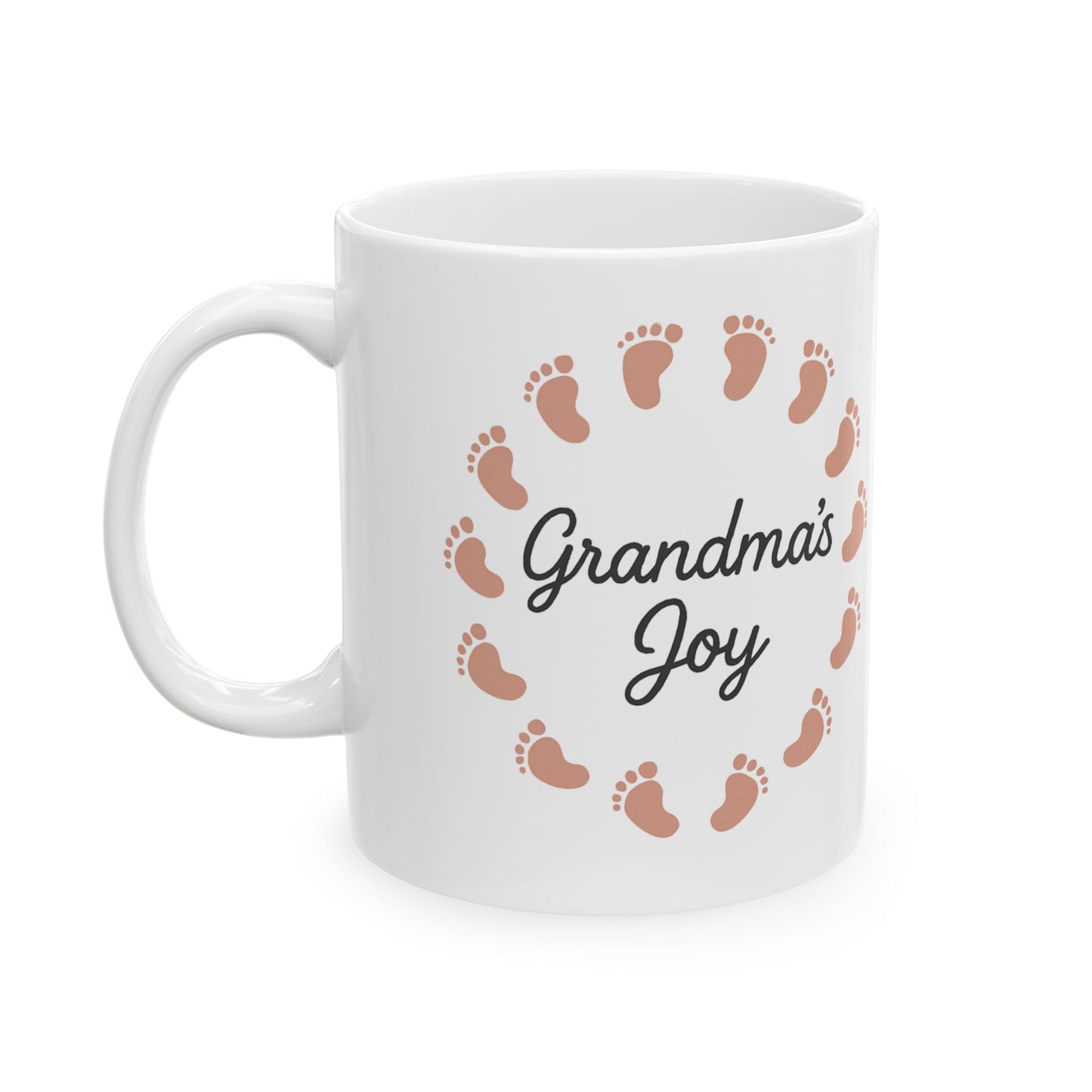 Grandma's Journey Ceramic Mug - Heartwarming Gift for Grandma, Footprint Design, Coffee Cup, Family Memories, [...]