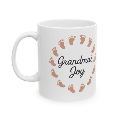 Grandma's Journey Ceramic Mug - Heartwarming Gift for Grandma, Footprint Design, Coffee Cup, Family Memories, [...]