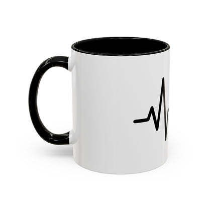 Stock Market Heartbeat Accent Coffee Mug (11, 15oz), Financial Market Trader Gift, Wall Street Investor Mug, Stock Market
