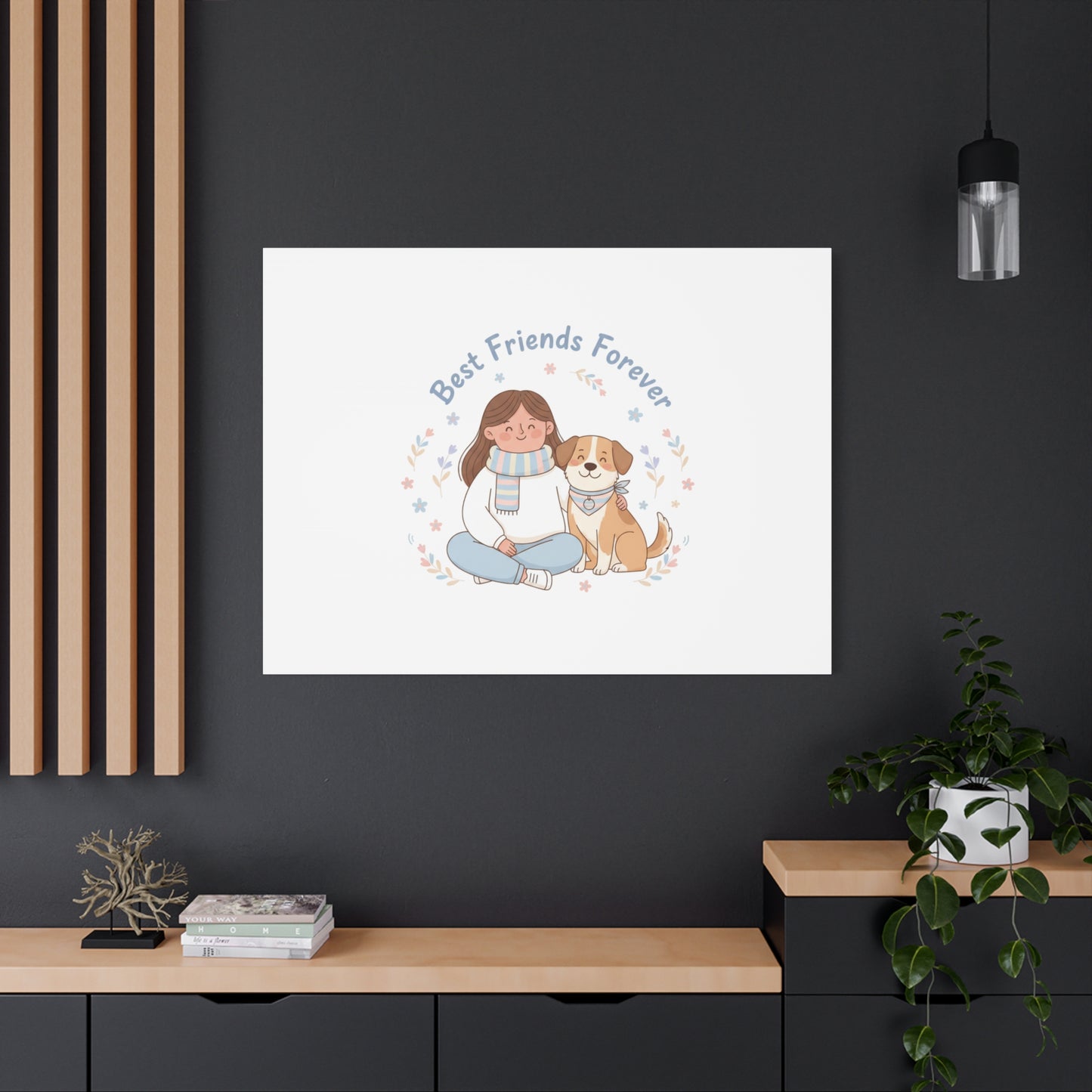 Best Friends Forever Canvas | Pet Owner Matching, Paw Print Art