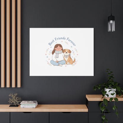 Best Friends Forever Canvas | Pet Owner Matching, Paw Print Art